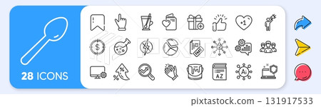 Spoon, Computer security and Love document line icons. Interest rate, AI generate, Inflation icons. Pack of Analytics, Fake news, Brand ambassador icon. Vector Spoon, Computer security and Love document line icons. Interest rate, AI generate, Inflation icons. Pack of Analytics, Fake news, Brand ambassador icon. Vector 131917533