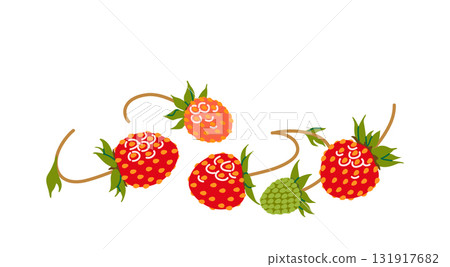 Ripe Red Wild Strawberry Isolated on White Ripe Red Wild Strawberry Isolated on White 131917682