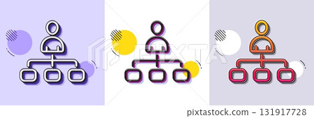 Management line icon. Halftone dotted pattern. Gradient icon with grain shadow. Business strategy sign. Development symbol. Line management icon. Various designs. Vector Management line icon. Halftone dotted pattern. Gradient icon with grain shadow. Business strategy sign. Development symbol. Line management icon. Various designs. Vector 131917728