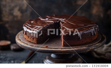 Decadent Vegan Chocolate Cake With A Luxurious Dark Cocoa Cake Topped With Rich And Velvety Vegan 131918004