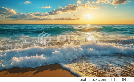 Magnificent Views Of The Mediterranean Coast On A Tranquil Summer Evening As The Setting Sun Casts Magnificent Views Of The Mediterranean Coast On A Tranquil Summer Evening As The Setting Sun Casts 131918403