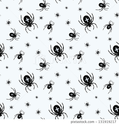 Seamless pattern with spiders 131919217