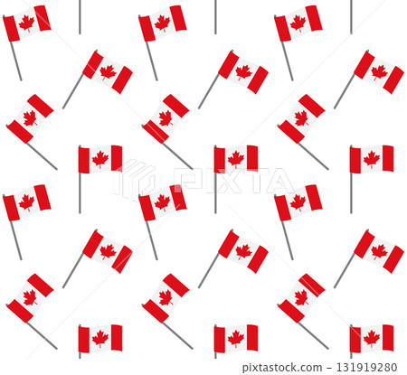 Vector seamless pattern of flat Canada flag Vector seamless pattern of flat Canada flag 131919280
