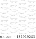 Vector seamless pattern of outline beluga whale 131919283