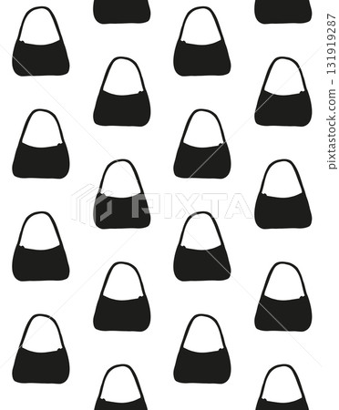 Vector seamless pattern of mini bag silhouette Vector seamless pattern of mini bag silhouette 131919287