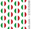 Vector seamless pattern of flat Italian round flag 131919288
