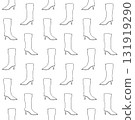 Vector seamless pattern of hand drawn outline boot 131919290
