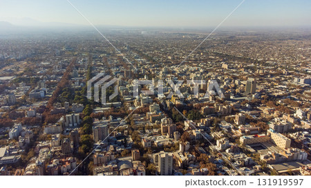 Aerial view of the city of Mendoza. 131919597