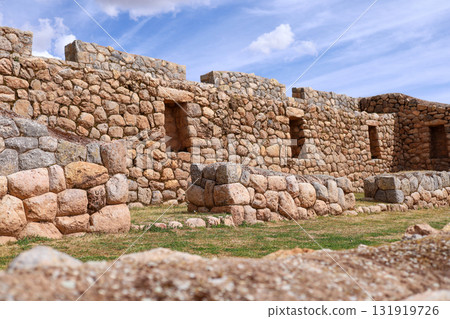 View of the ruins of the Inca temple of Chinchero in Cusco. View of the ruins of the Inca temple of Chinchero in Cusco. 131919726