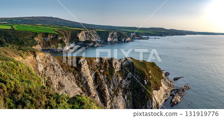 Coastal Path At The Wild Atlantic Coast Of Dinas Head In Pembrokeshire In Wales, United Kingdom Coastal Path At The Wild Atlantic Coast Of Dinas Head In Pembrokeshire In Wales, United Kingdom 131919776