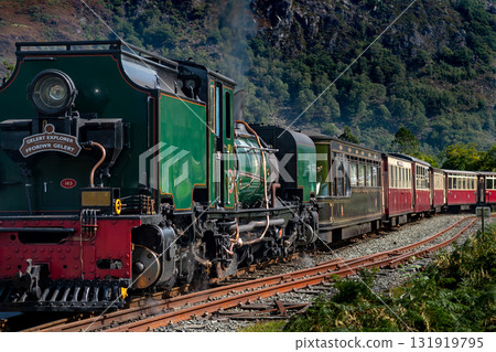 Old Train With Steam Locomotive At Beddgelert Train Station In Snowdonia National Park In Wales, United Kingdom 131919795
