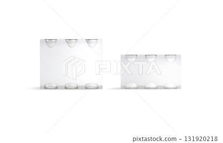 Blank white 300ml and 500ml six can cardboard pack mockup 131920218