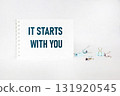 It starts with your message written on a notepad with a white background. Conceptually, 131920545