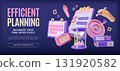 3d Color Efficient Planning Maximize Your Time Effectively Concept Ads Banner Poster Card Template. Vector illustration 131920582
