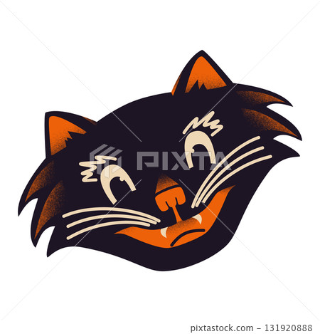 Old school cat head. Halloween. Old school cat head. Halloween. 131920888