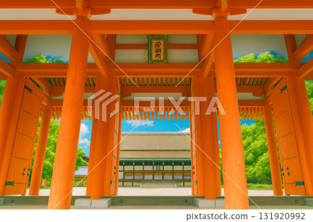 Kyoto Imperial Palace Corridor Vermilion 131920992