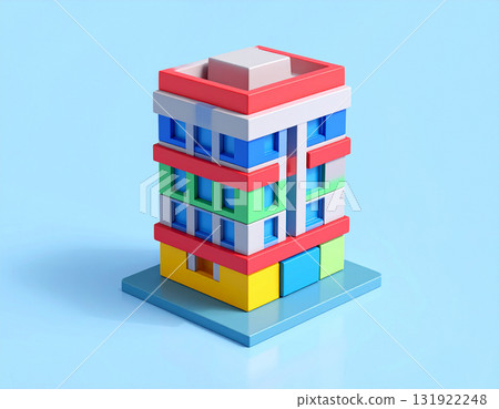 兒童玩具式公寓模型CG素材 兒童玩具式公寓模型CG素材 131922248