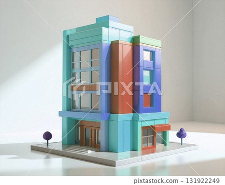 兒童玩具式公寓模型CG素材 131922249