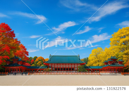 Heian Shrine Daigokuden Autumn leaves 131922576
