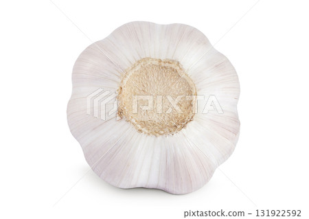 unpeeled whole garlic isolated on white background close up 131922592