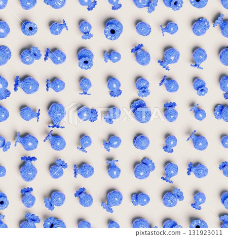 3d rendering. Seamless pattern of marble vases scattered at random. 131923011