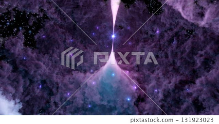 3d rendering. Space wallpaper and background. Universe with stars, constellations, galaxies, nebulae and gas and dust clouds 131923023