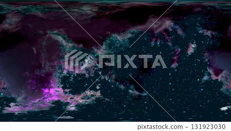 3d rendering. Space background with nebula and stars. Environment 360 HDRI map. Equirectangular projection, spherical panorama. 3d rendering. Space background with nebula and stars. Environment 360 HDRI map. Equirectangular projection, spherical panorama. 131923030