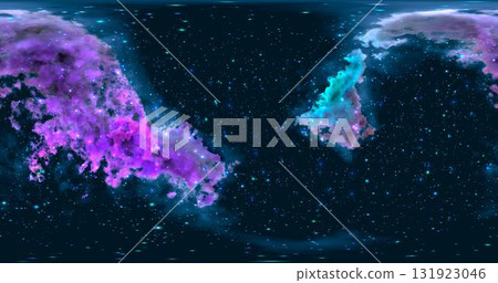 3d rendering. Space background with nebula and stars. Environment 360 HDRI map. Equirectangular projection, spherical panorama. 3d rendering. Space background with nebula and stars. Environment 360 HDRI map. Equirectangular projection, spherical panorama. 131923046