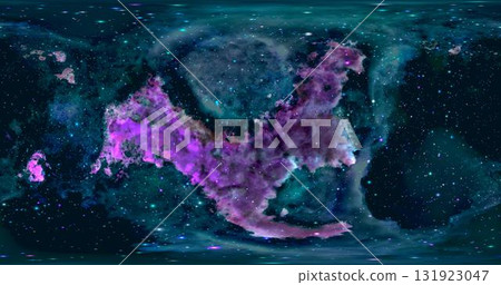3d rendering. Space background with nebula and stars. Environment 360 HDRI map. Equirectangular projection, spherical panorama. 3d rendering. Space background with nebula and stars. Environment 360 HDRI map. Equirectangular projection, spherical panorama. 131923047