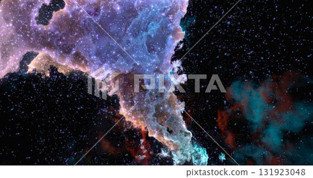 3d rendering. Space wallpaper and background. Universe with stars, constellations, galaxies, nebulae and gas and dust clouds 131923048
