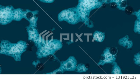 3d rendering. Foam texture on a gray background. Blue soap foam. Bubble Shampoo 3d rendering. Foam texture on a gray background. Blue soap foam. Bubble Shampoo 131923122