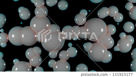 3d rendering. Foam or cream with pink bulbs. Background for your design 131923177