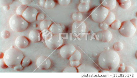 3d rendering. Foam or cream with pink bulbs. Background for your design 3d rendering. Foam or cream with pink bulbs. Background for your design 131923178