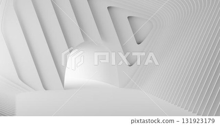 3d rendering. Concrete construction. A long corridor with holes on the sides into which light breaks through. Interior illustration 3d rendering. Concrete construction. A long corridor with holes on the sides into which light breaks through. Interior illustration 131923179