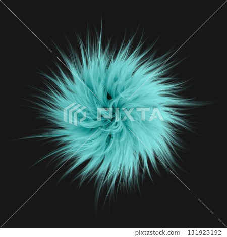 3d rendering. Fluffy blue ball on black isolated background. Graphic illustration. 3d rendering. Fluffy blue ball on black isolated background. Graphic illustration. 131923192