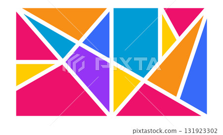 Colorful tangram puzzle pieces for creative game design 131923302