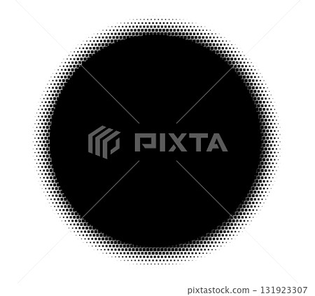 Abstract pixelated circular banner design for digital use 131923307