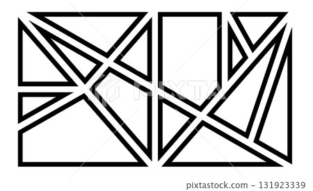Geometric arrangement of tangram puzzle pieces for creative play 131923339