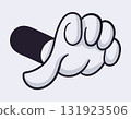 Comic gloved hand. Retro comic book character body part, cartoon mascot hand in glove flat vector illustration. Comic hand gesture 131923506