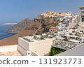Caldera view from Fira in Santorini, Greece 131923773