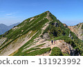 Spectacular mountain views from Mount Karamatsu in the Northern Alps in early autumn Spectacular mountain views from Mount Karamatsu in the Northern Alps in early autumn 131923992