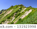 Spectacular mountain views from Mount Karamatsu in the Northern Alps in early autumn 131923998