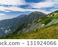 Spectacular mountain ranges seen from Mt. Karamatsu in the Northern Alps in early autumn (Mt. Goryu) 131924066