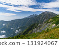 Spectacular mountain ranges seen from Mt. Karamatsu in the Northern Alps in early autumn (Mt. Goryu) 131924067