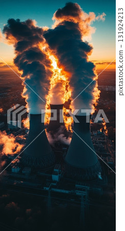 Clean Nuclear Power Plant Solving Electricity Supply Issues and Reducing Global Pollution Risks 131924213