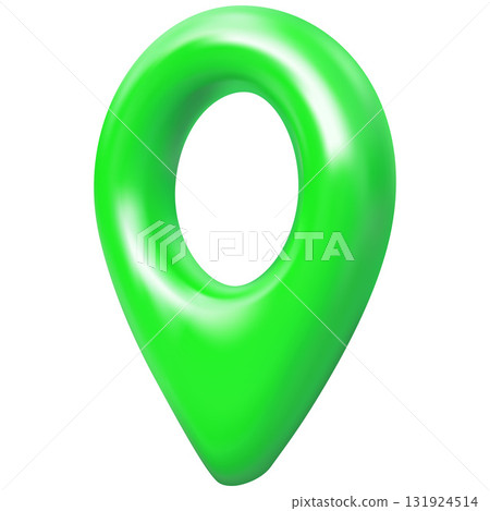 Green geotag 3d vector icon, realistic map pin, travel app navigation symbol, GPS location mark, map pointer sign 131924514