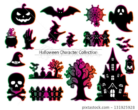 萬聖節剪影字符集 萬聖節剪影字符集 131925928