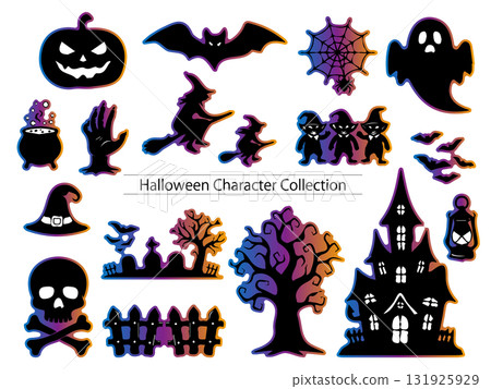 萬聖節剪影字符集 萬聖節剪影字符集 131925929