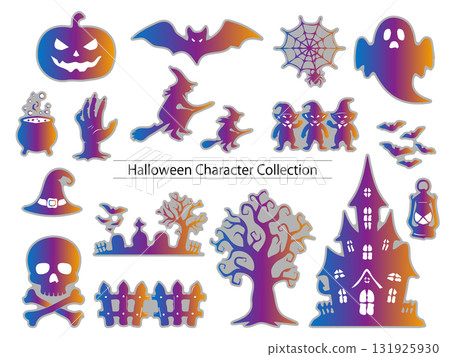 Halloween silhouette character set 131925930