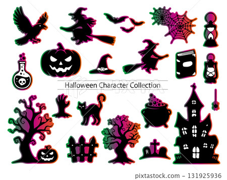 萬聖節剪影字符集 131925936